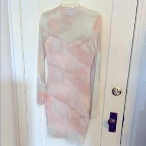 Guess Pink Long Sleeve Bodycon Dress Jemma